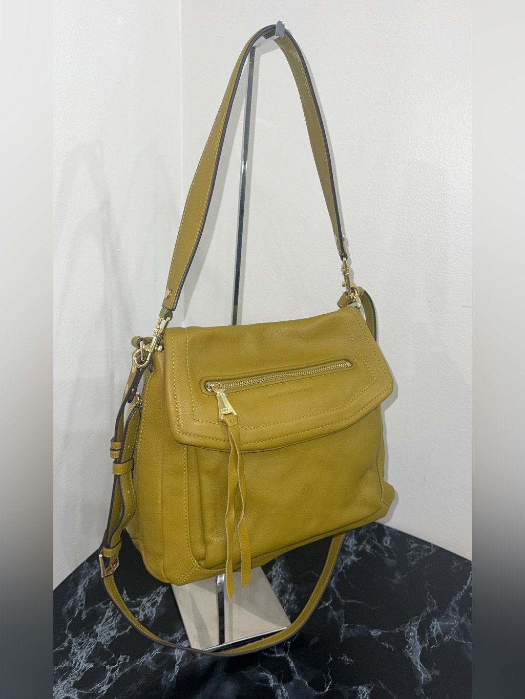 Aimee Kestenberg Leather Shoulder Bag - Fifth Avenue - Cumin Authentic Like New